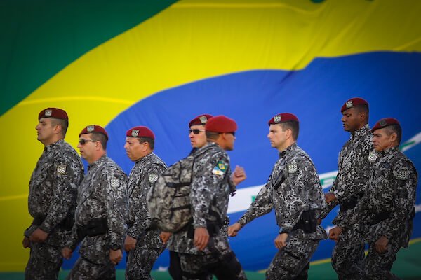Foto colorida da Força Nacional em Brasília - Metrópoles
