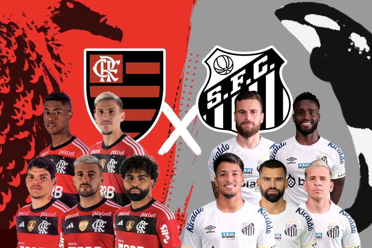 Flamengo e Santos se enfrentam hoje em Brasília pelo Brasileirão 2023