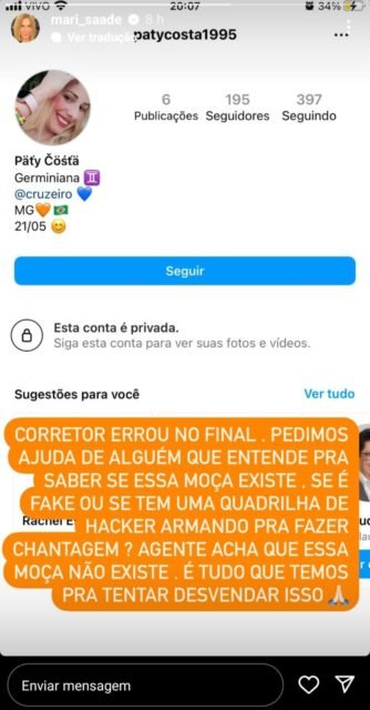 Print esposa de Stenio Garcia, Mari Saade, sobre suposta amante - Metrópoles