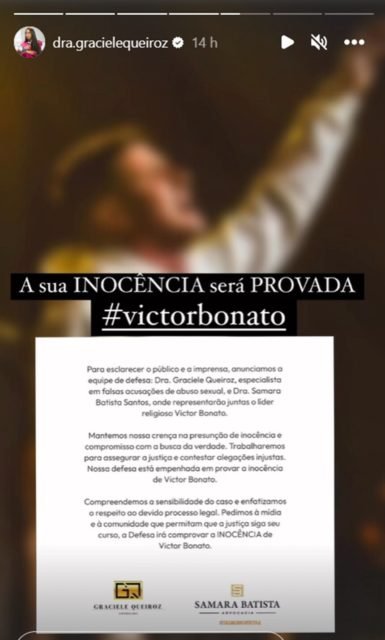 Reprodução de postagem de story no Instagram