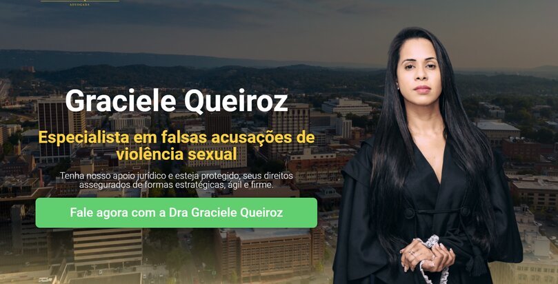 Imagem colorida de mulher do lado direito com toga de júri ao lado do nome Graciele Queiroz, especialista em crimes sexuais - Metrópoles