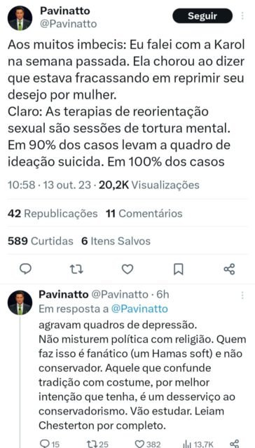 Print do jornalista Tiago Pavinatto sobre o suicídio de Karol Eller - Metrópoles