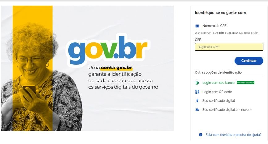 Imagem colorida aba do gov.br - Metrópoles