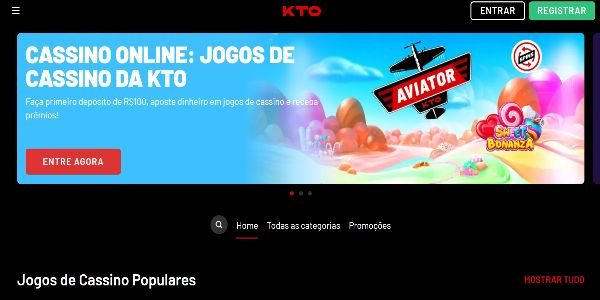 Aviator é o jogo mais popular no Brasil na seção de cassino da KTO