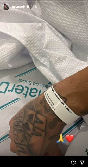 Neymar mostra que está internado para passar por cirurgia - Metrópoles