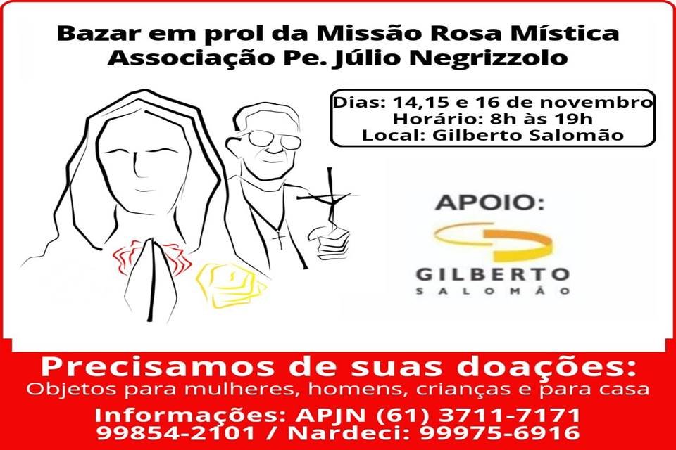 Foto card com informações do bazar