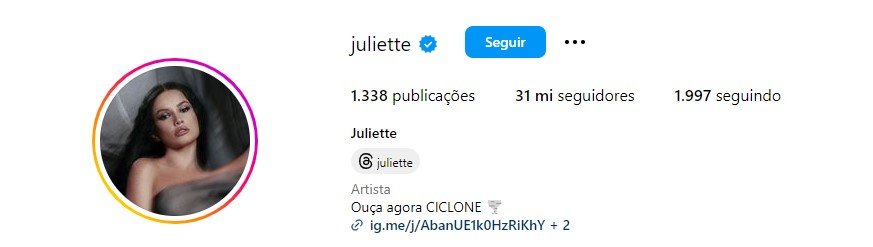 Juliette se pronuncia após Viih Tube ultrapassar número de seguidores
