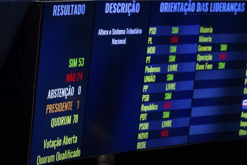 Plenário do Senado aprova PEC da Reforma Tributária em 1º turno - metrópoles