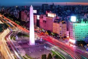 Obelisco na cidade de Buenos Aires a noite