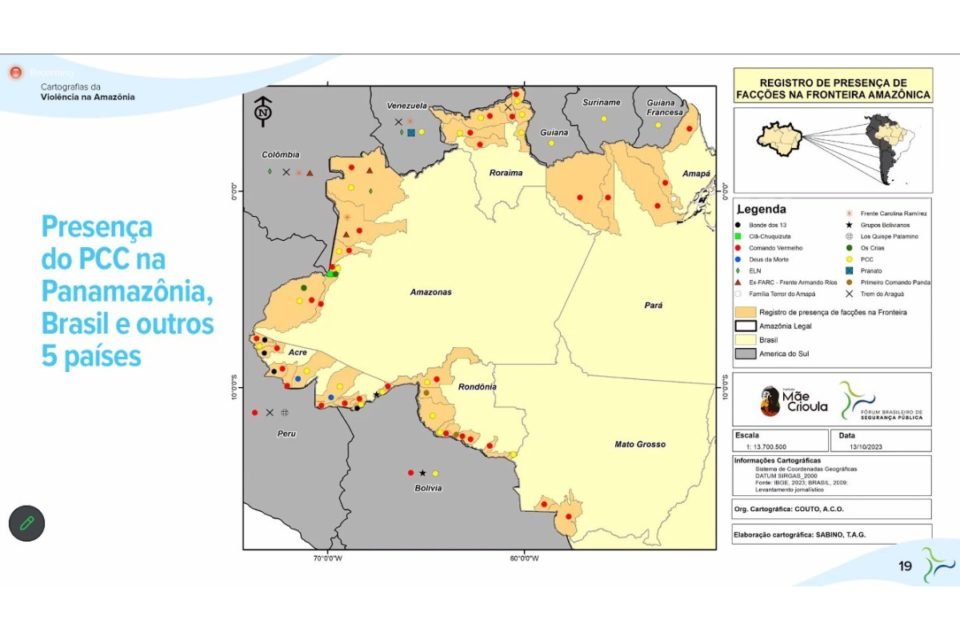 Gráfico da presença do PCC na Amazônia - Metrópoles