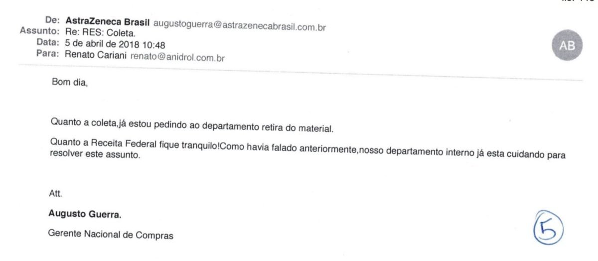 EM E-MAIL, FALSO REPRESENTANTE DA ASTRAZENECA FALA SOBRE INVESTIGAÇÃO DA RECEITA FEDERAL COM CARIANI - METRÓPOLES