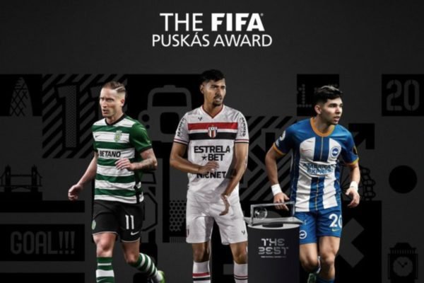 Imagem colorida dos finalistas ao prêmio Puskas da Fifa- Metrópoles