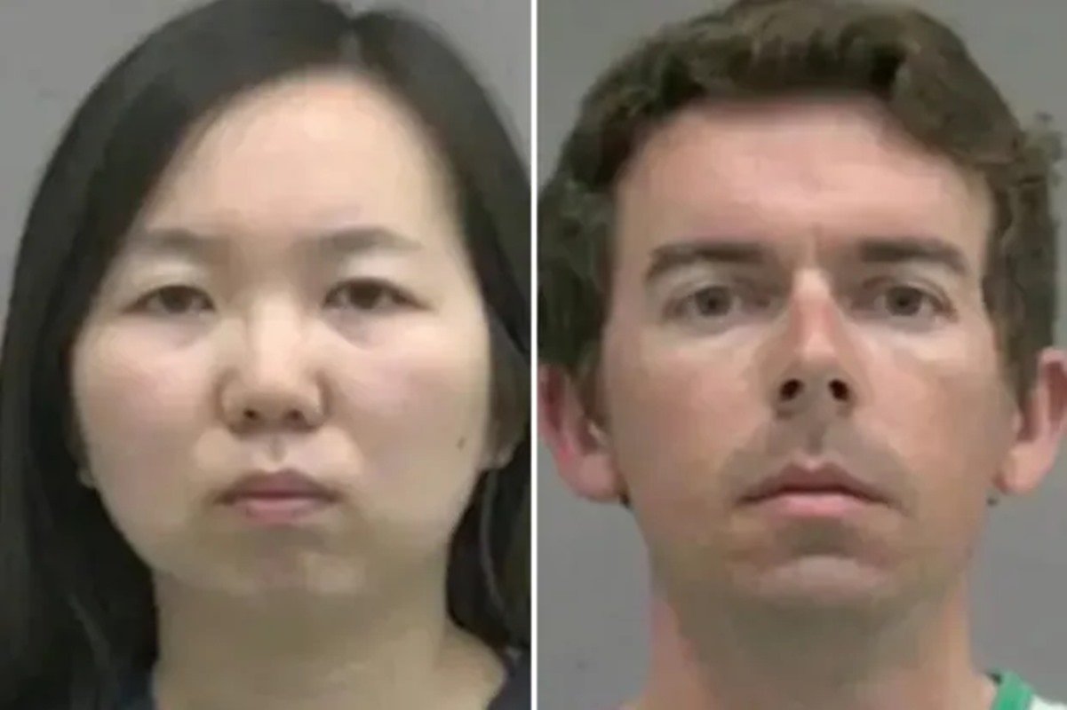 Imagem colorida mostra Dustin Huff, 35, and Yurui Xie, 31, casal que mantinha filhos em gaiolas dentro de casa - Metrópoles