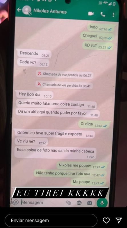 Print do exposed de Nikolas Antunes feito por travesti - Metrópoles