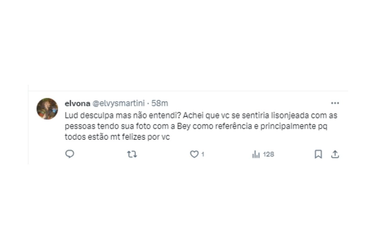 Tuítes com opiniões sobre a atitude de Ludmilla de mandar indireta sobre as montagens com a foto dela e da Beyoncé - Metrópoles