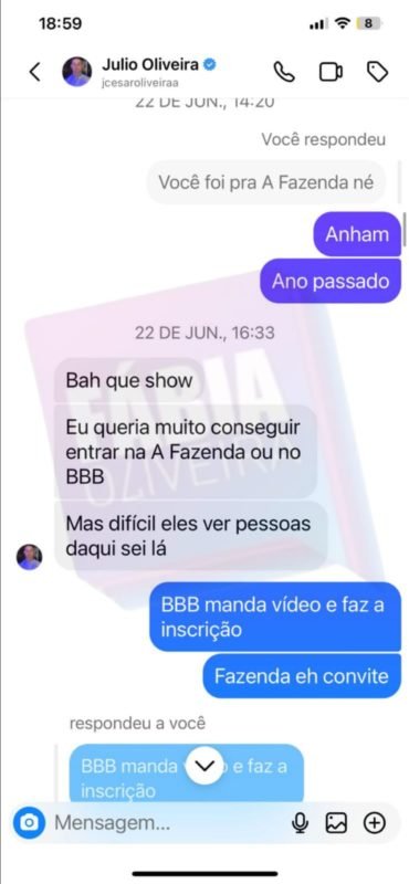 Alex Gallete conversa com rapaz que fez sexo virtual com Reynaldo Gianecchini