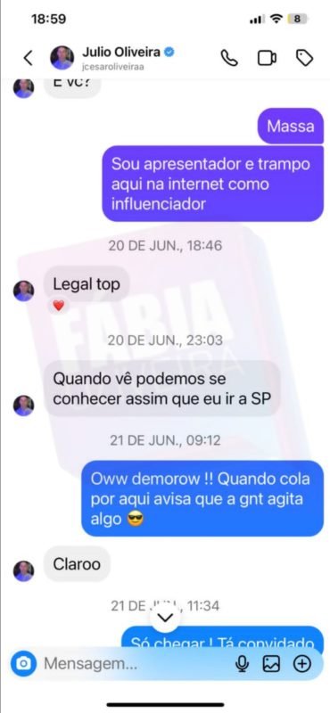 Alex Gallete conversa com rapaz que fez sexo virtual com Reynaldo Gianecchini