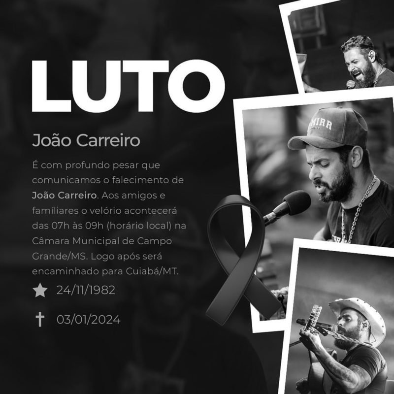 Velório de João Carreiro acontece no Mato Grosso do Sul - Metrópoles