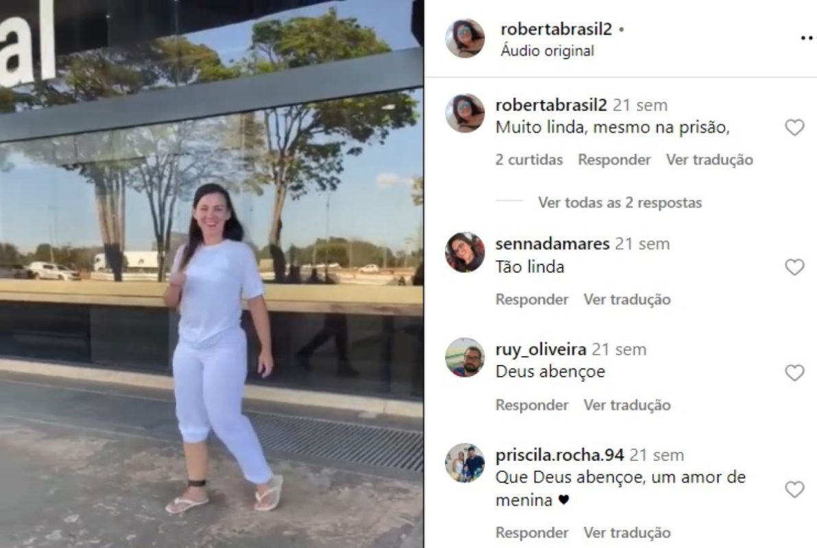 Vídeo mostra Roberta Jérsyka deixando a penitenciária feminina da Colmeia, no DF - Metrópoles