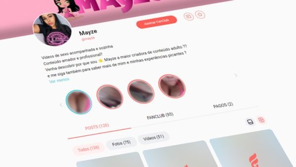 Imagem colorida mostrando o perfil da Mayze no Fanfever - Metrópoles