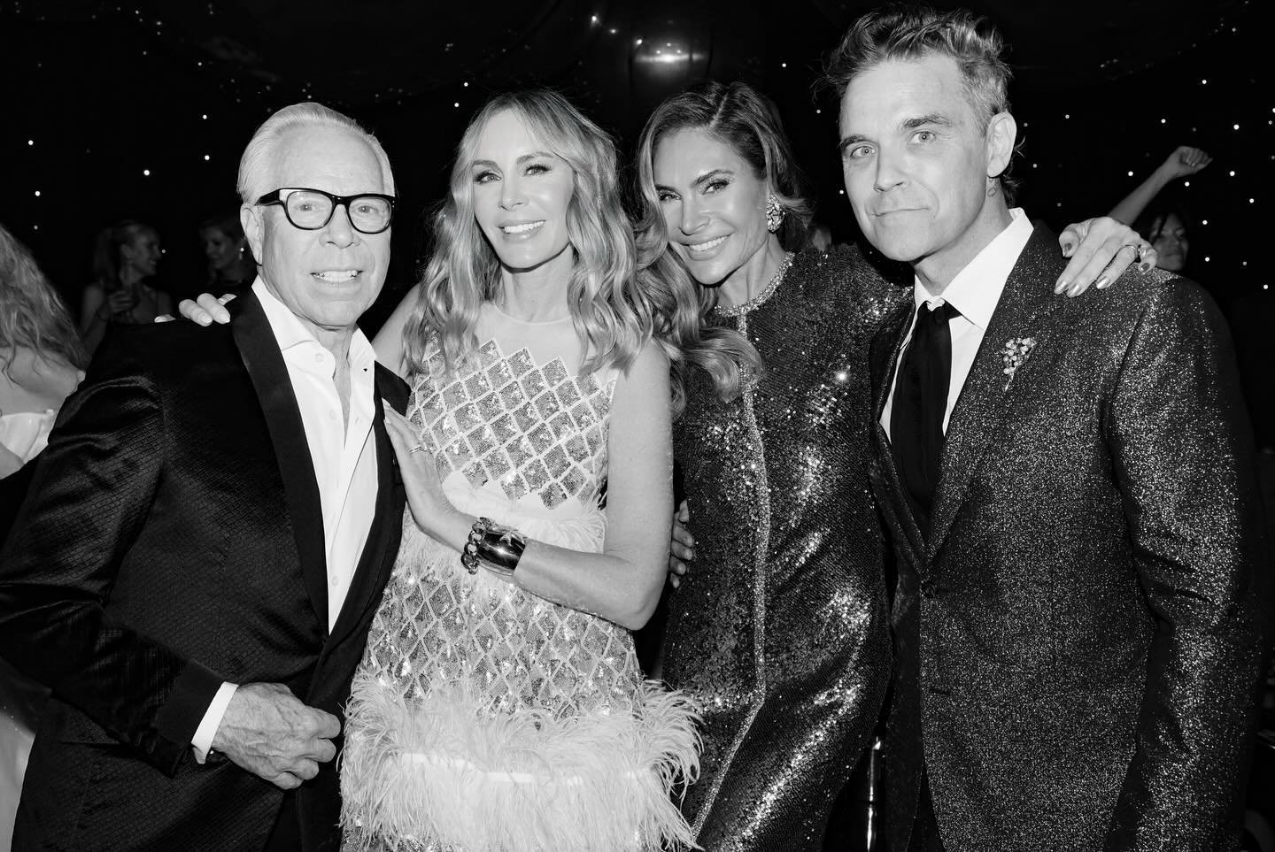 Tommy Hilfiger, Dee Ocleppo Hilfiger, Ayda Field Williams e Robbie Williams