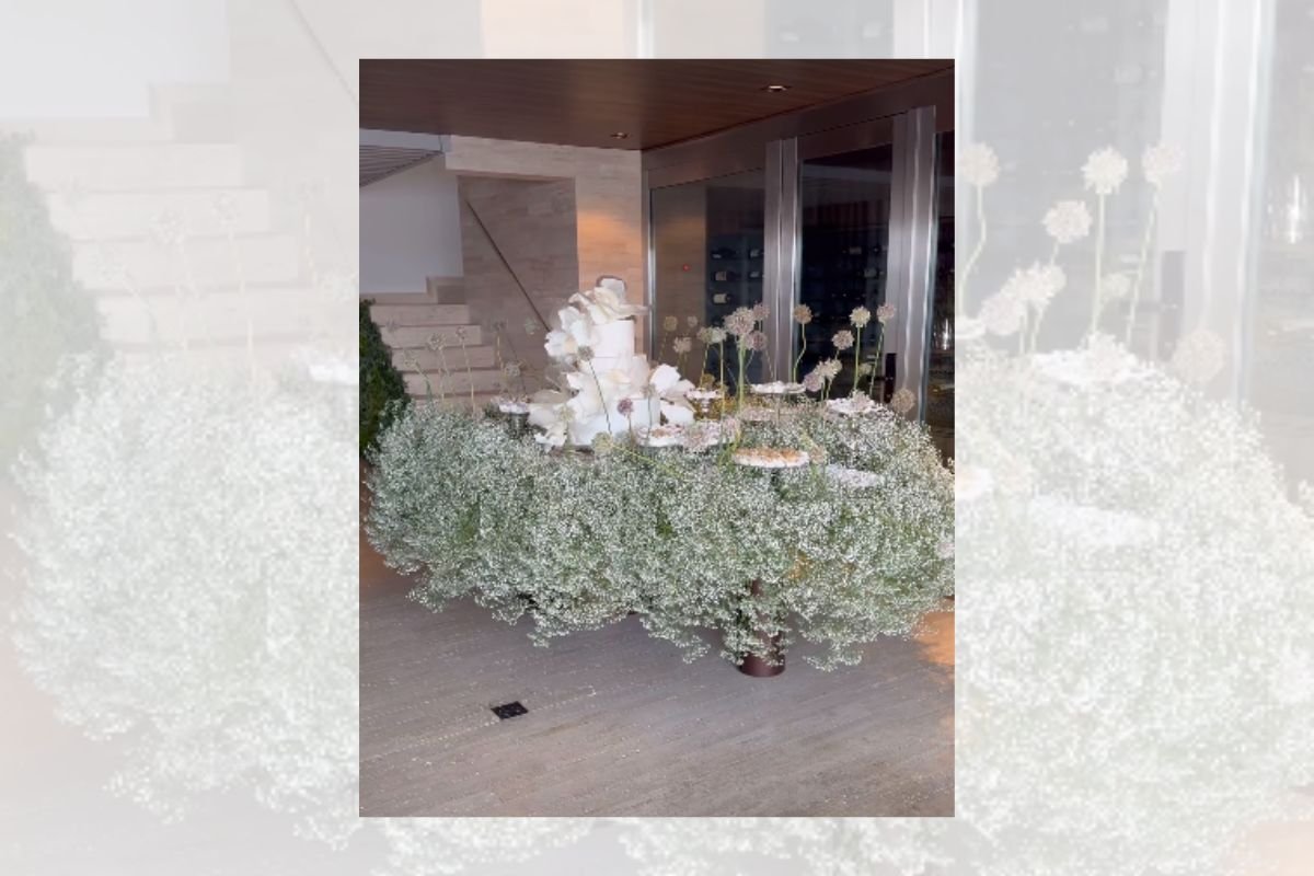 Foto colorida de uma decoração de casamento - Metrópoles