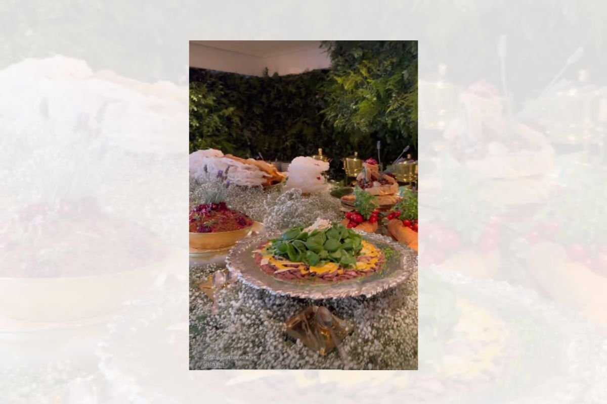 Foto colorida de uma decoração de casamento - Metrópoles