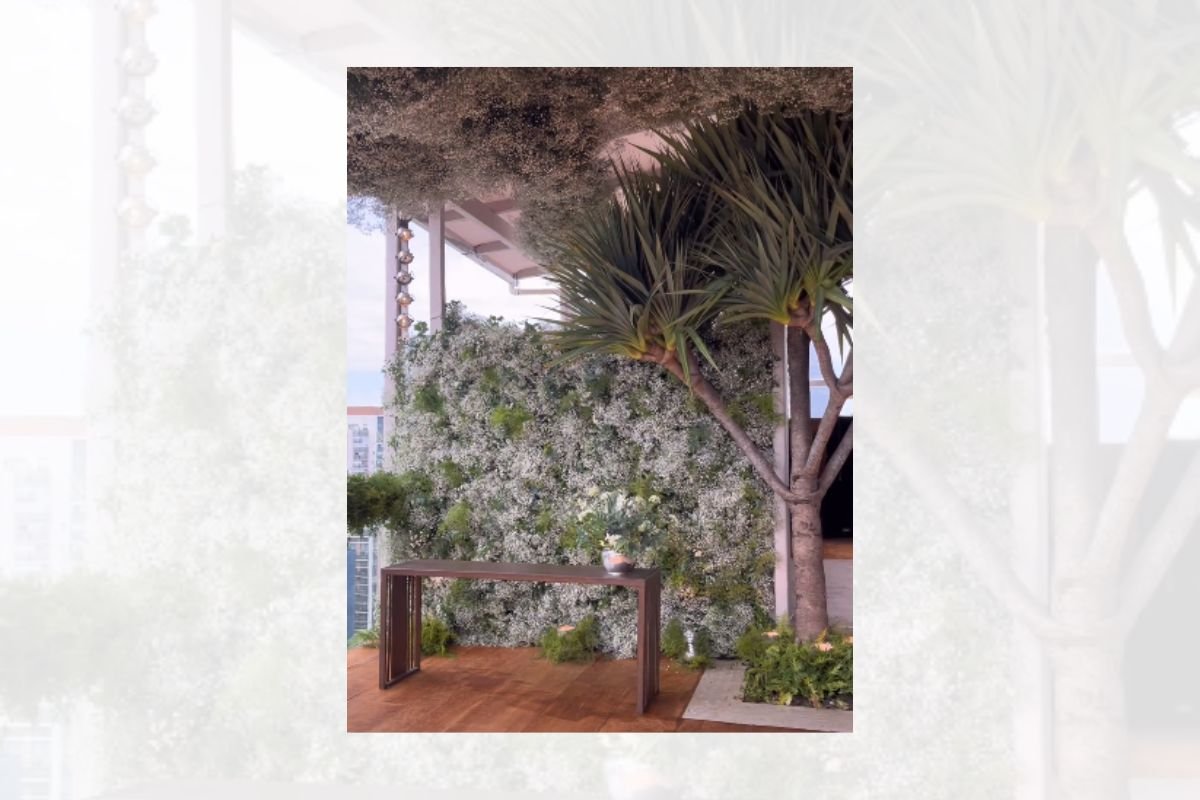 Foto colorida de uma decoração de casamento - Metrópoles