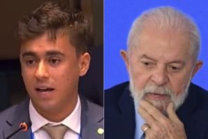 O deputado federal Nikolas Ferreira, do PL de Minas Gerais, e o presidente Lula