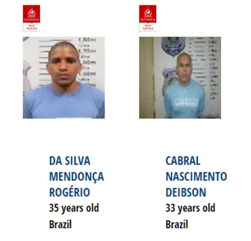 Imagem colorida de fugitivos de Mossor na lista de mais procurados da Interpol - Metrpoles