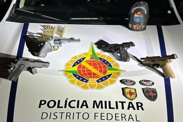 Armas apreendidas pela PMDF em Samambaia