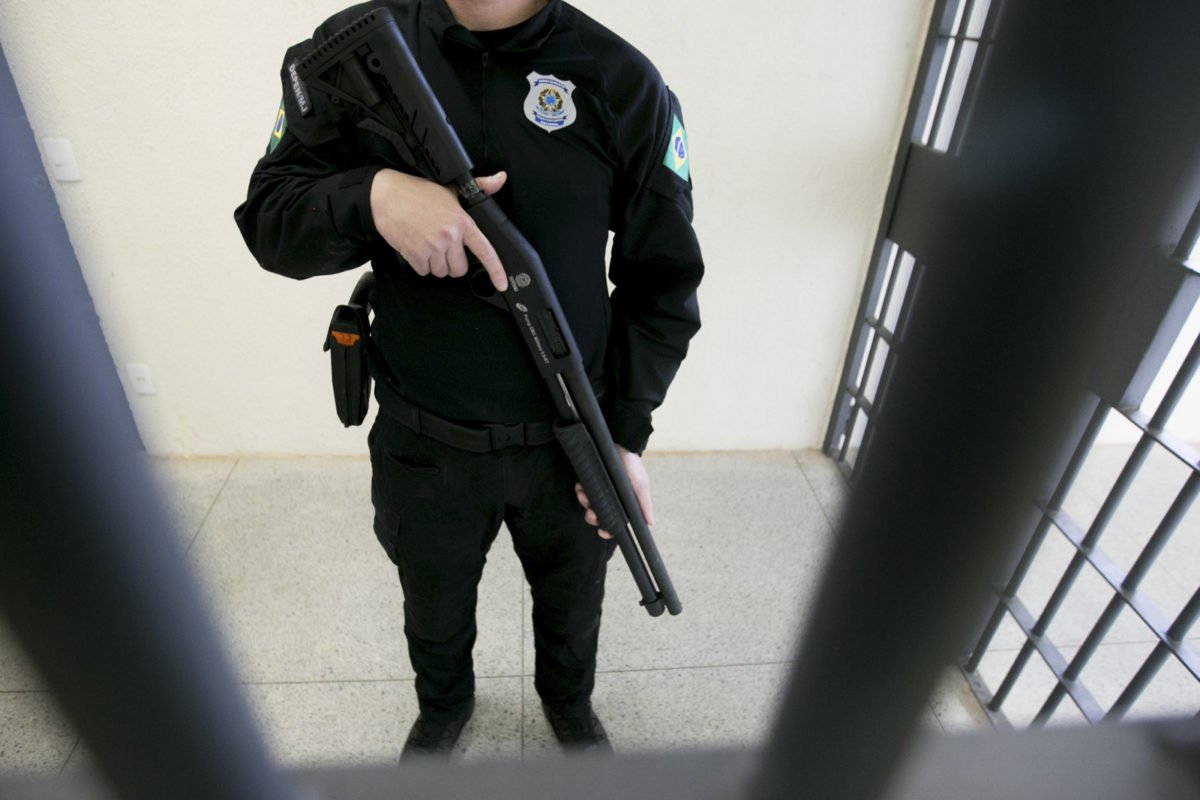 Movimento de agentes penitenciários federais no Distrito Federal - metrópoles