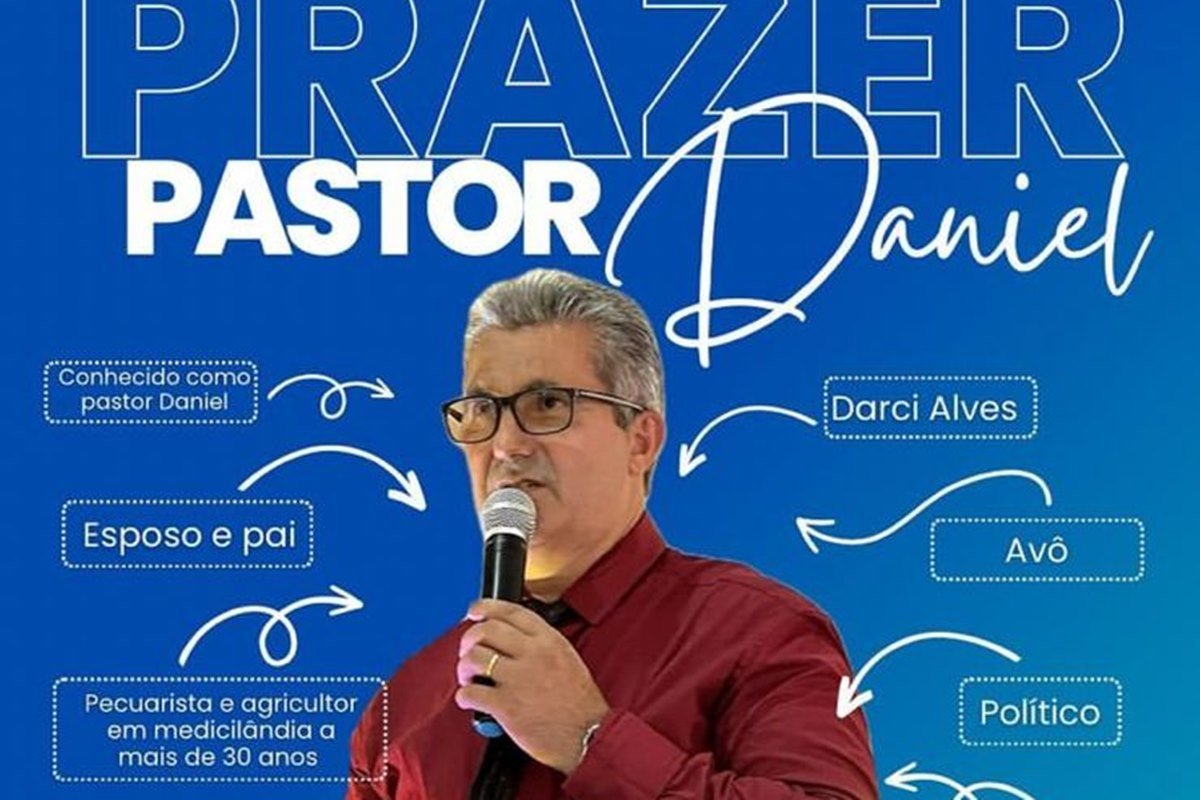 Foto colorida de pré-candidatura do Pastor Daniel - Metrópoles