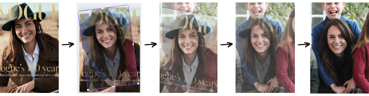 Montagem de Kate Middleton