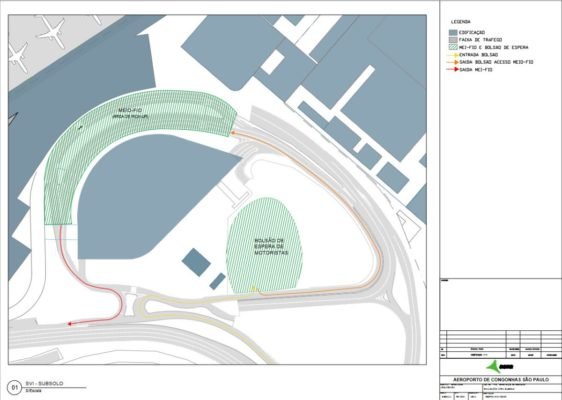 Imagem de planta do Aeroporto de Congonhas com indicações de novas áreas de embarque - Metrópoles