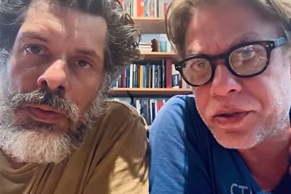 foto colorida dos rostos de Daniel Alvim e F&aacute;bio Assun&ccedil;&atilde;o - metr&oacute;poles