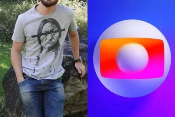 Montagem com a foto do corpo de um homem e o logo da Globo - Metrópoles