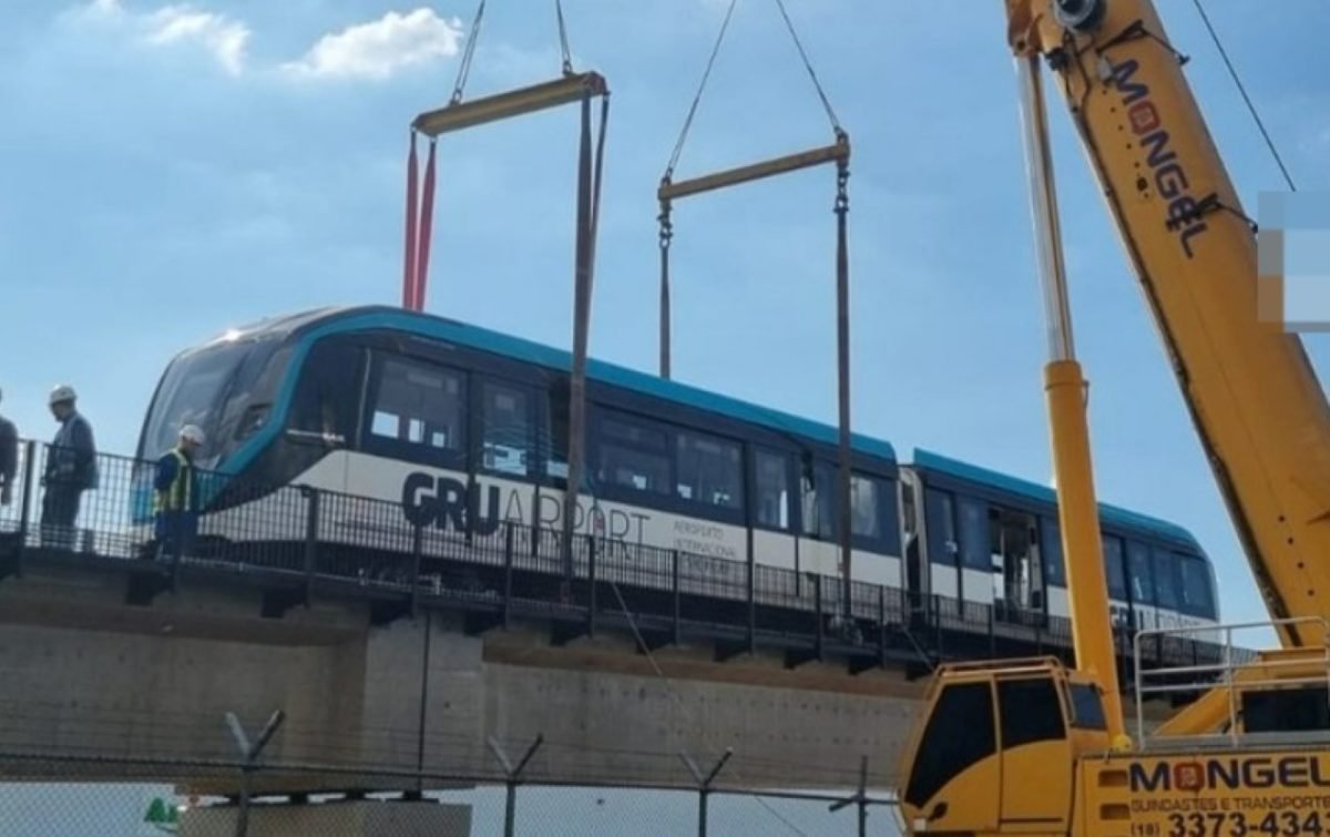 foto colorida de aeromóvel que ligará estação Aeroporto-Guarulhos da CPTM ao Aeroporto Internacional de SP - Metrópoles