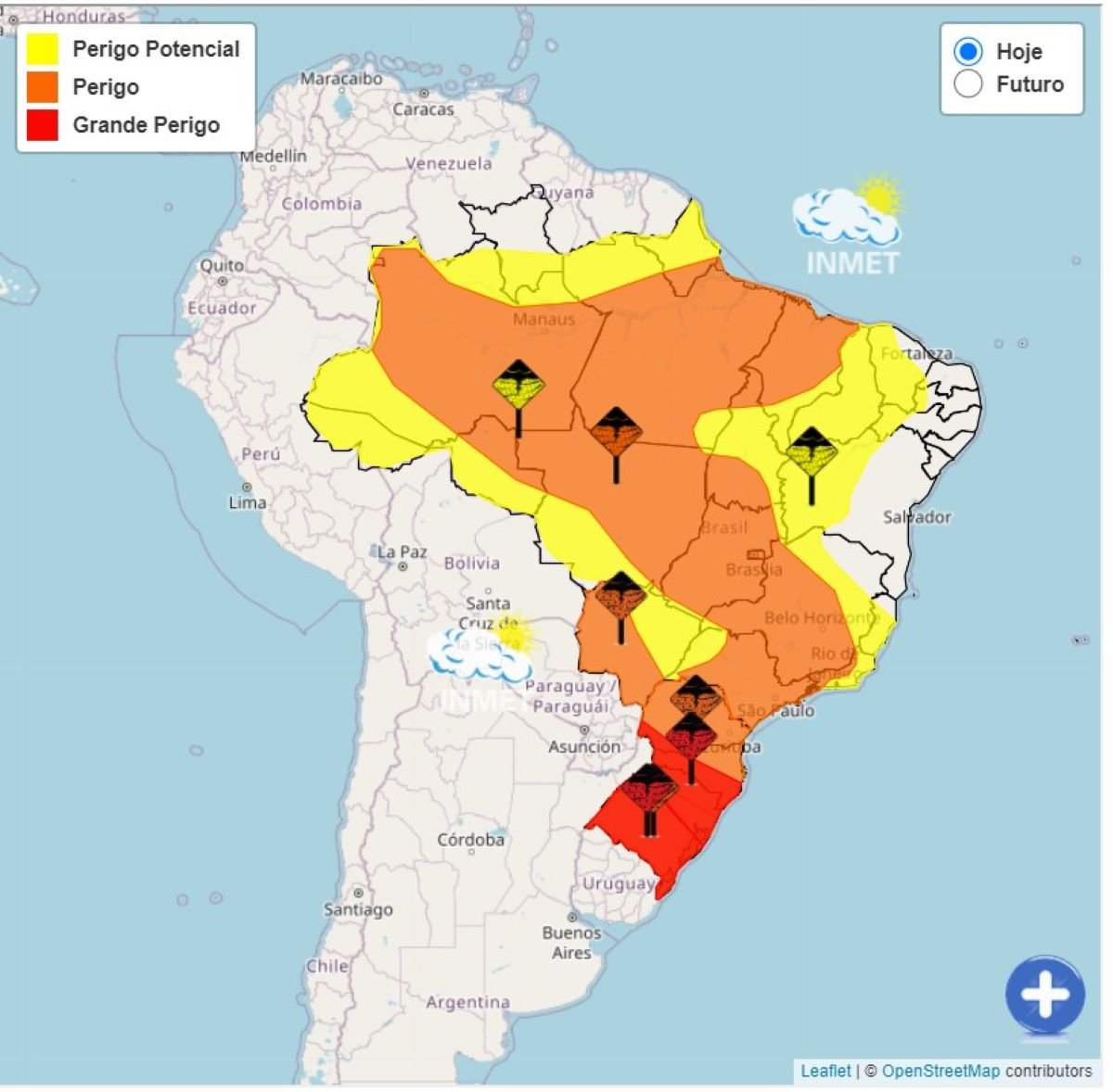 foto colorida de Inmet emitiu alerta de perigo para São Paulo por causa das fortes chuvas; na região Sul, alerta é de grande perigo - Metrópoles