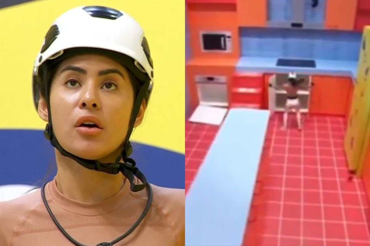 Foto colorida de Isabelle em prova no BBB24 - Metrópoles
