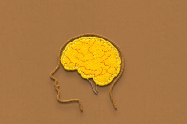 Ilustração mostra cérebro humano em amarelo destacado de fundo marrom - Metrópoles - epilepsia