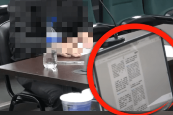 Captura de tela de vídeo que mostra irregularidade em concurso para investigador da Polícia Civil de São Paulo. - Metrópoles