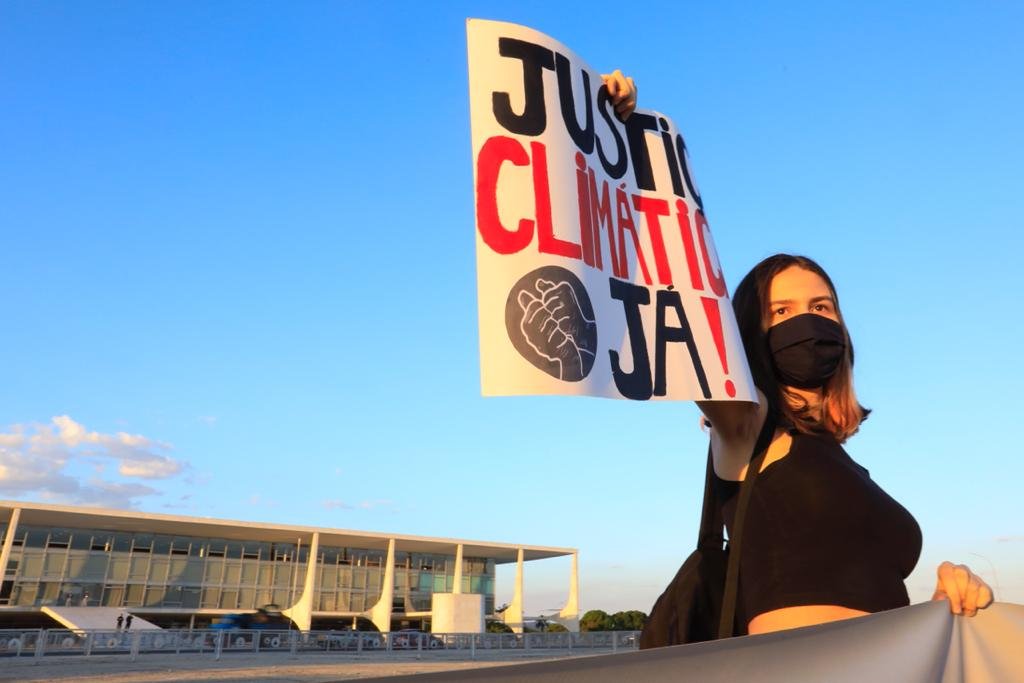 Ambientalistas e profissionais ligados ao meio ambiente fazem ato na Praça dos Três Poderes