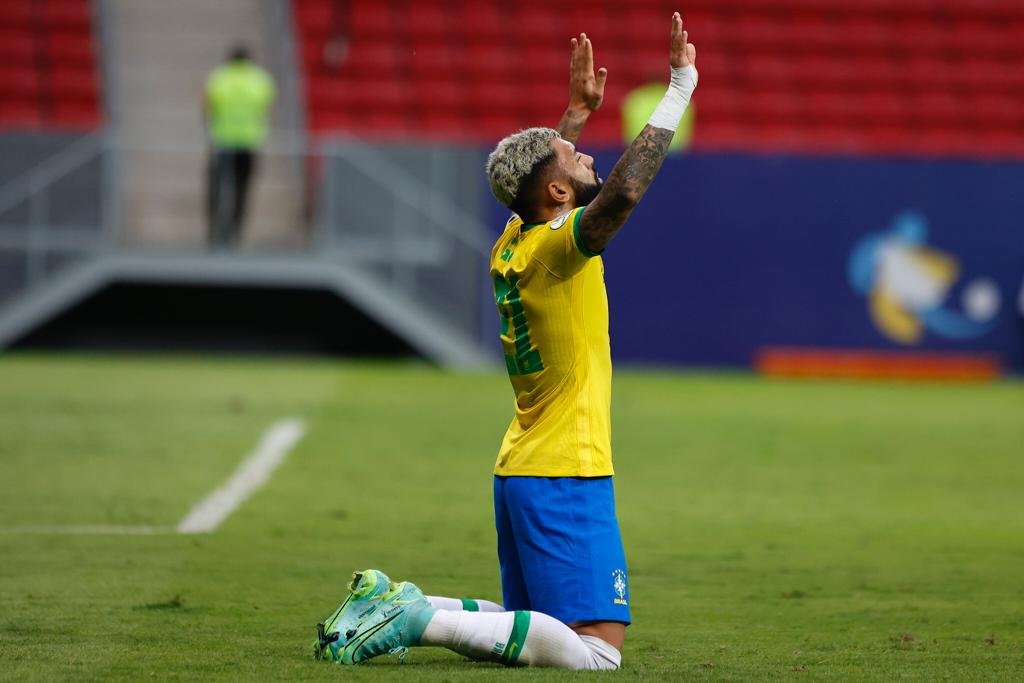 Gol do Brasil no final do segundo tempo com Gabigol. Brasil 3 x 0 Venezuela Copa America 2021 no Estádio Nacional de Brasília