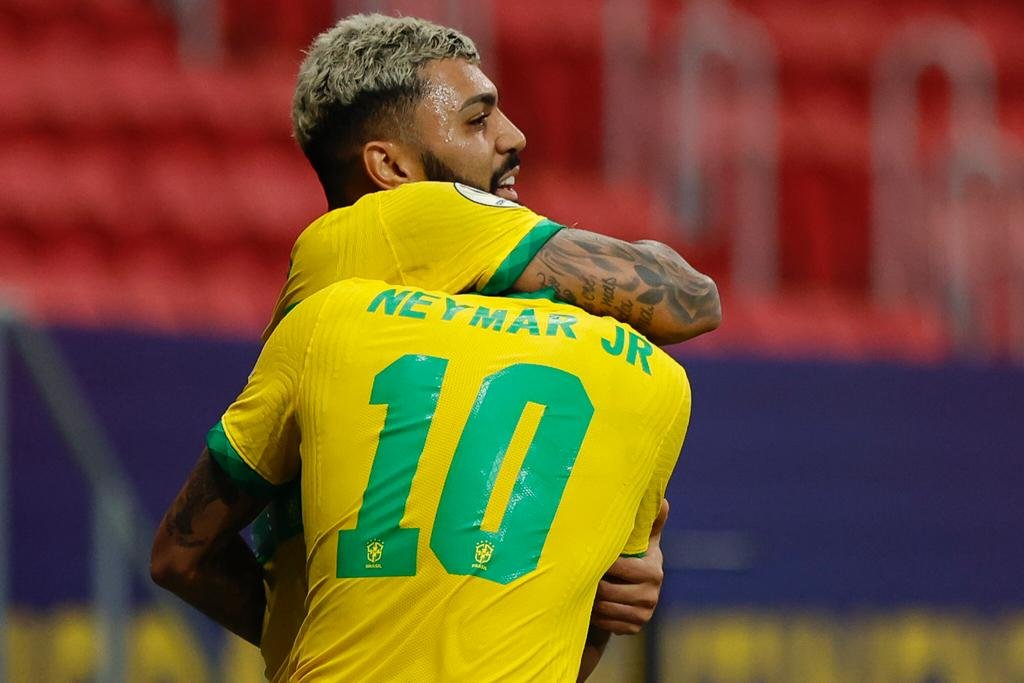Gol do Brasil no final do segundo tempo com Gabigol. Brasil 3 x 0 Venezuela Copa America 2021 no Estádio Nacional de Brasília