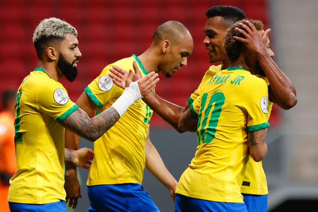 Gol do Brasil no final do segundo tempo com Gabigol. Brasil 3 x 0 Venezuela Copa America 2021 no Estádio Nacional de Brasília