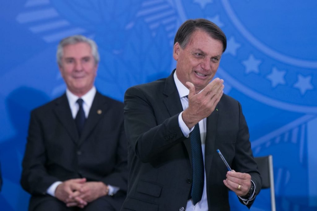 Presidente Jair Bolsonaro durante Posse do novo ministro do turismo, Gilson Machado durante evento no planalto 1
