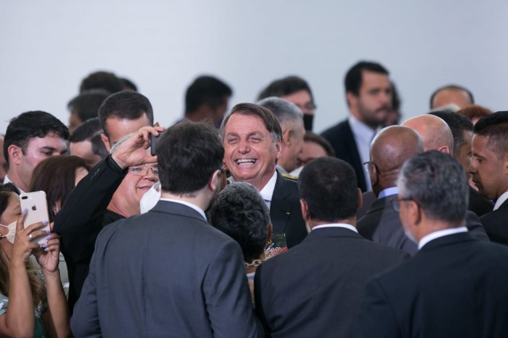 Presidente Jair Bolsonaro durante Posse do novo ministro do turismo, Gilson Machado durante evento no planalto 1