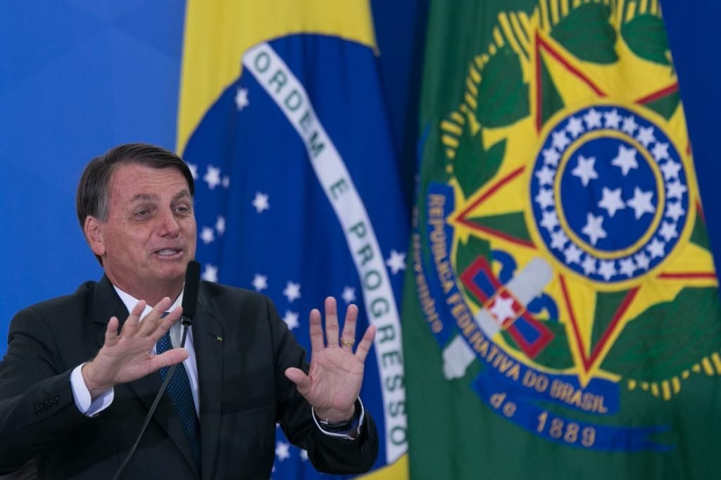 Presidente Jair Bolsonaro durante Posse do novo ministro do turismo, Gilson Machado durante evento no planalto 1